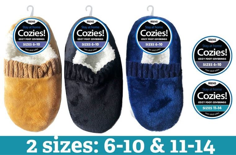 WIN-1961, 1Pair Mens Sherpa Slipper Solid (Ser1)