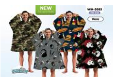 WIN-2093, 1Pce Snuggy Sherpa Hoodie Mens Printed 3