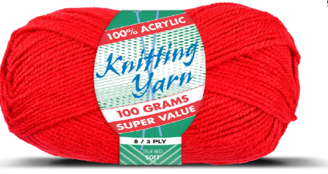 WIN-2691, WIN-2691, Yatsal 100% Acrylic 8-Ply Knitting Yarn 100 g, True Red