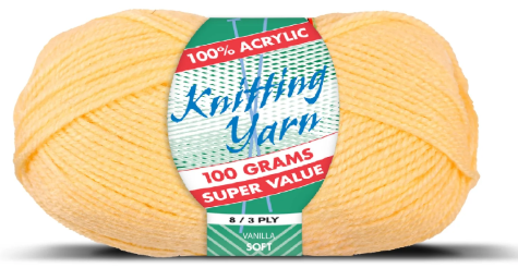 WIN-2693, WIN-2693, Yatsal 100% Acrylic 8-Ply Knitting Yarn 100 g, Vanilla