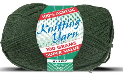 WIN-2701, WIN-2701, Yatsal 100% Acrylic 8-Ply Knitting Yarn 100 g, Bottom Green
