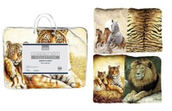 WIN-3040, 1Pc Queen Blanket Printed 160x220cm Double Layers 3.5kg