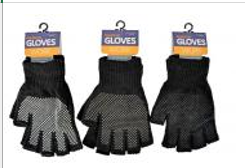 WIN-530, 1Pair Unisex Fingerless Gloves W/Grip