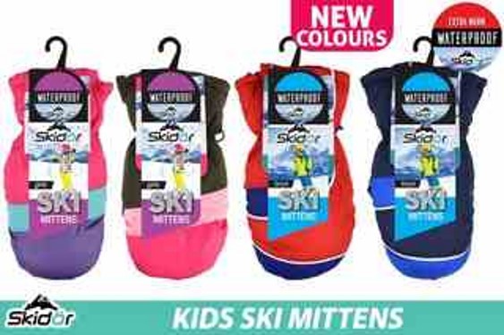 WIN-730, 1Pair Kids Ski Mittens (Water Resistant)