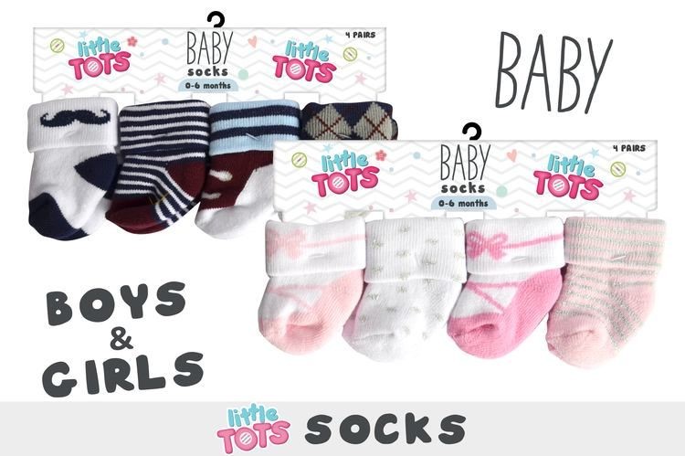 WIN-925, 4Pair Infant Socks (0-6m)&(6m-1yr)