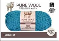 WIN-972, 1pce Pure Wool - 3 Ply-50G- Torquoise