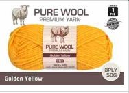 WIN-973, 1pce Pure Wool - 3 Ply-50G-Golden Yellow