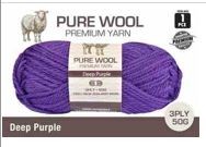 WIN-980, 1pce Pure Wool - 3 Ply-50G-Deep Purple