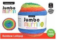 WIN-982, 1pce Muffin Yarn RainbowLollypop8ply200g