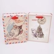 X213025, Xmas gift bag S 2PK KRAFT BASIC  