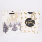X213285, Xmas gift bag XL GOLD LUXE WITH FOILED HIGHLIGHT 