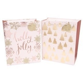 X244135, Xmas X244135, Xmas 2PK SML MODERN FOILED GIFT BAGS