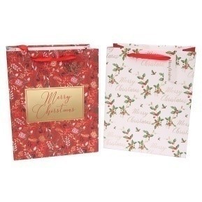 X244333, Xmas X244333, Xmas 2A MEDIUM TRADITIONAL GIFT BAGS