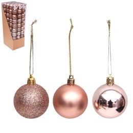 X247167, Xmas X247167, Xmas 10X5CM ROSE GOLD BAUBLES