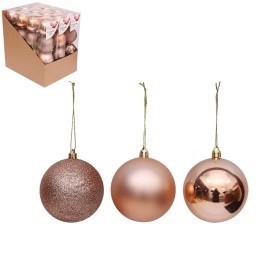 X247181, Xmas X247181, Xmas 4X8CM ROSE GOLD BAUBLES