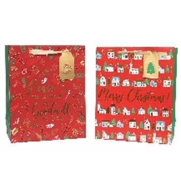 21X1, X264805, LRG HOT STAMPING GIFT BAG RED SIMPLE