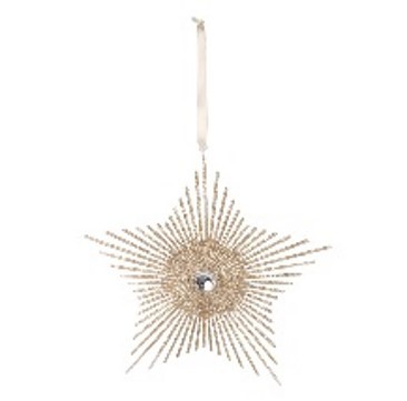 21X2, X271490, CHAMPAGNE STAR BURST TREE DECORATION 18.5CM