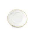 25X35, X415399, 33CM CLEAR CHARGER W/CHAMPAGNE RIM