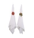 25X38, X423158, 2A 4PK POINSETTIA & HOLLY LEAF NAPKIN RING