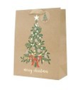 25X38, X444719, LRG CHRISTMAS TREE KRAFT GIFT BAG 26X32X12CM