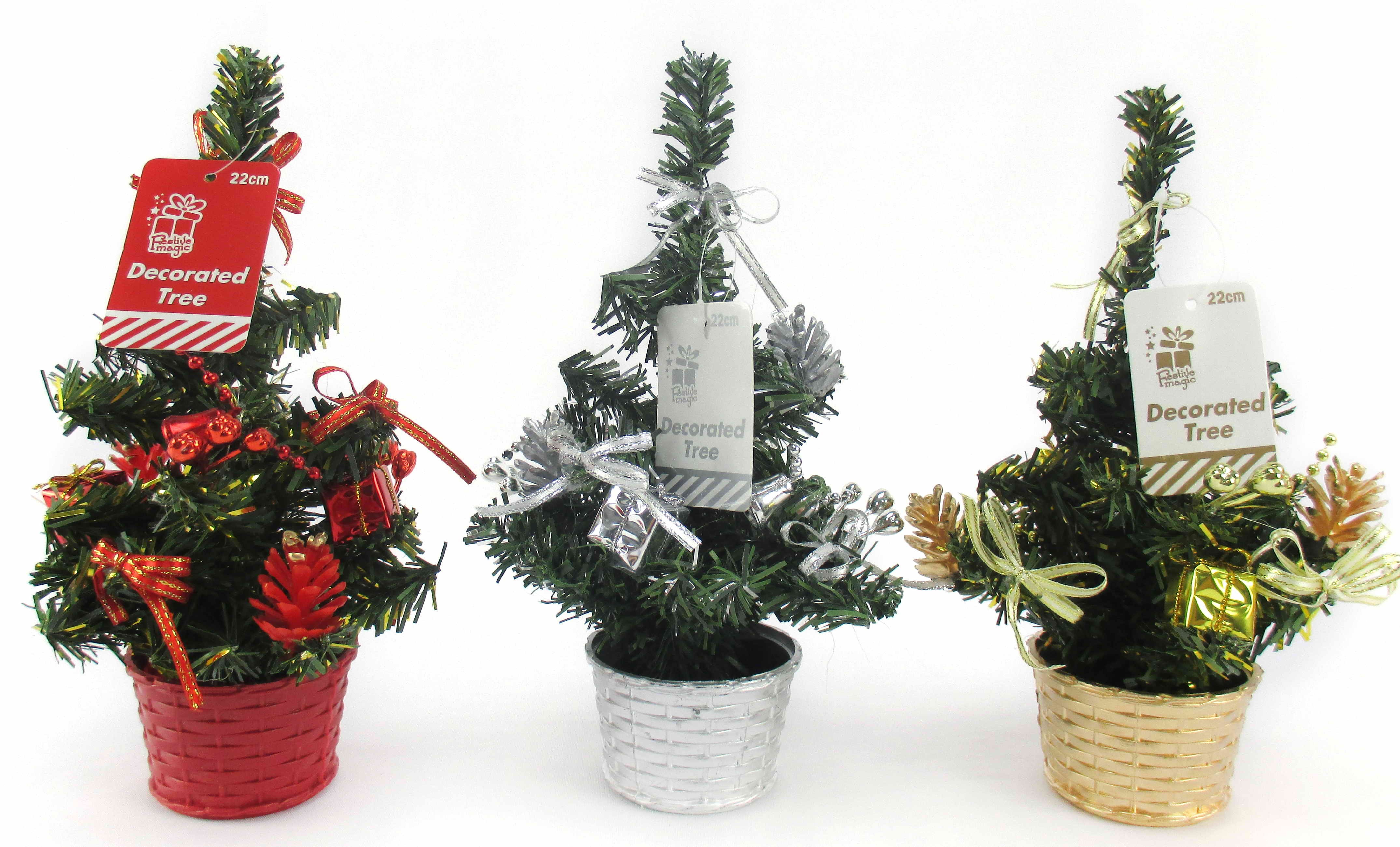  XMAS TABLE TREE DECORATED 22cm 