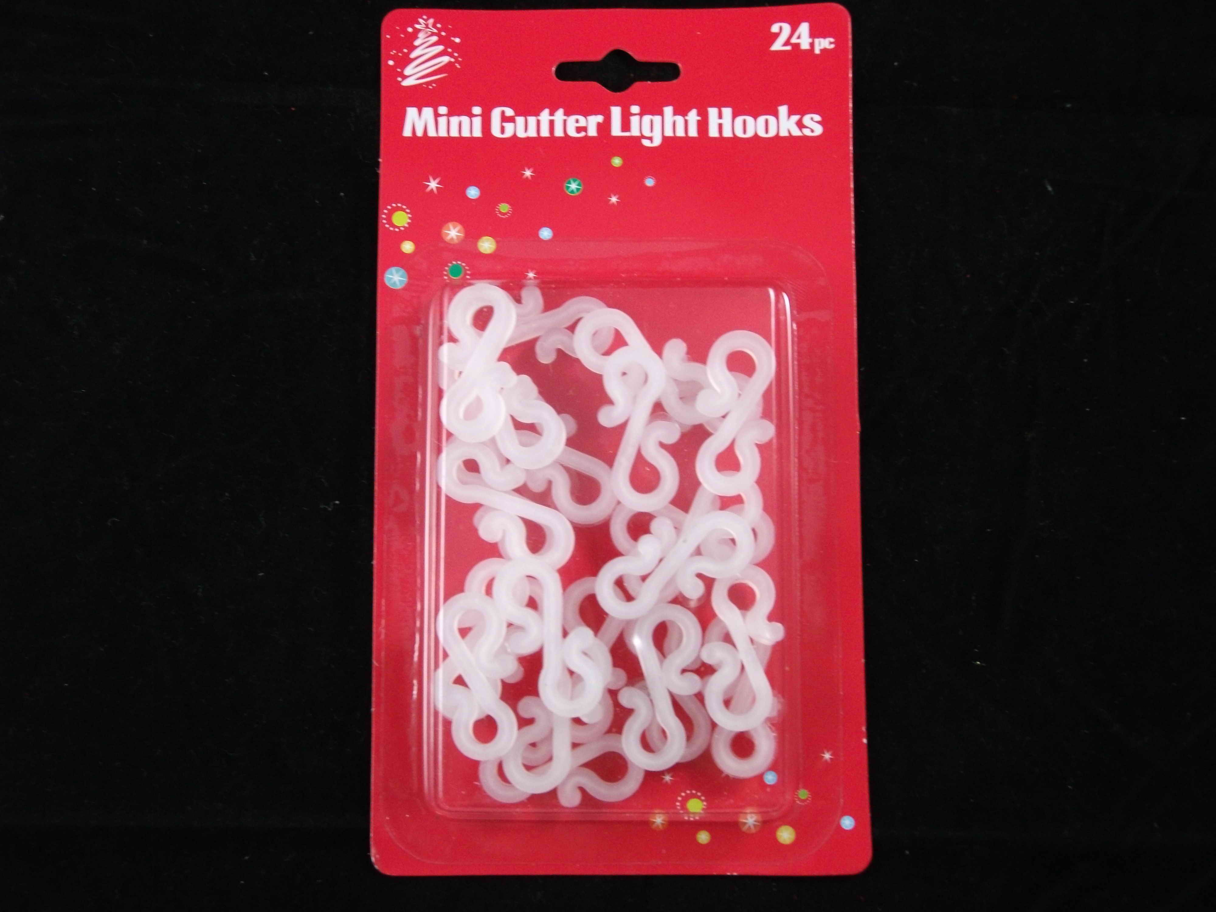 XMAS MINI GUTTER HOOKS 24pc