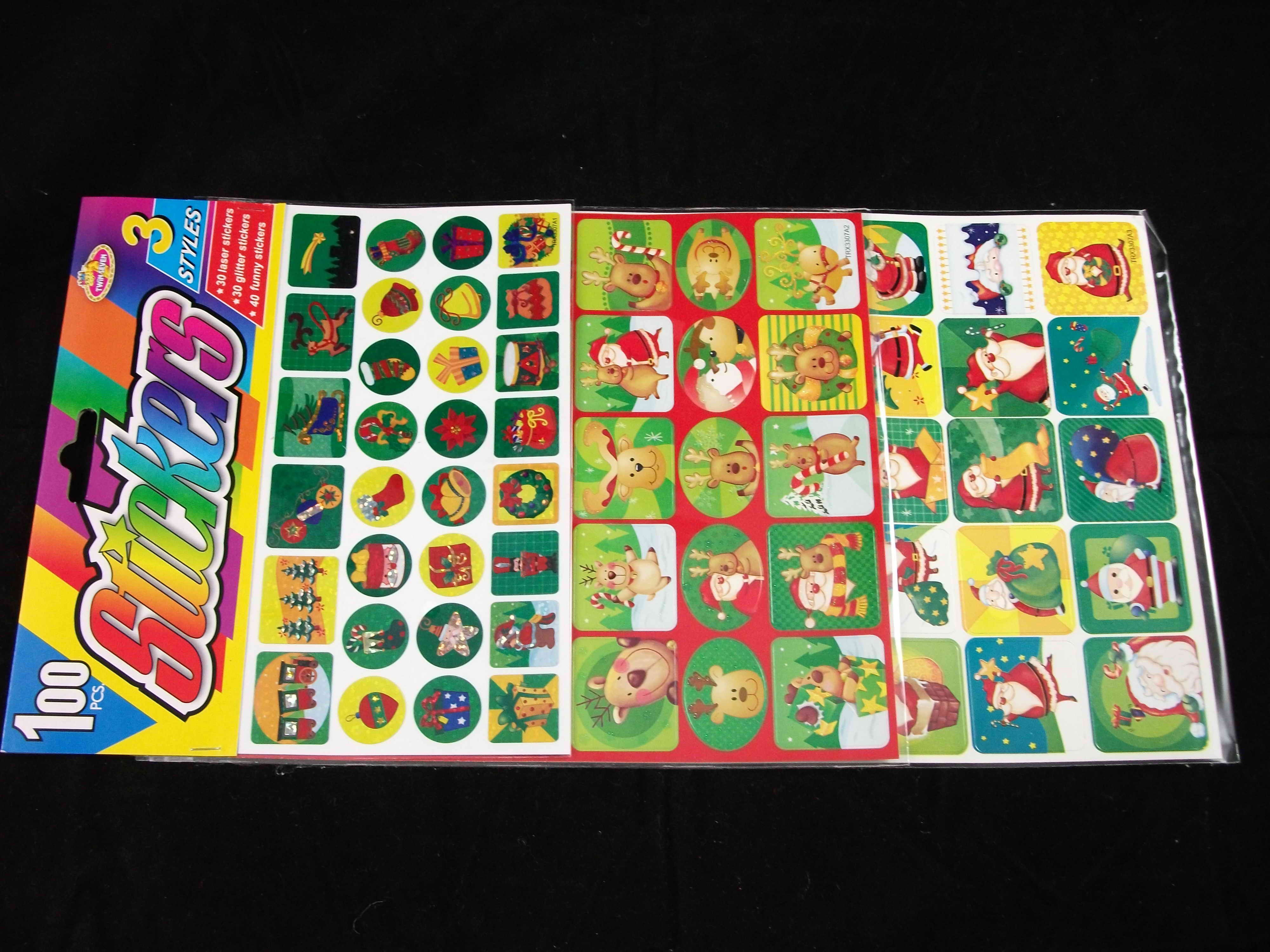 XMAS LASER STICKERS 100pc