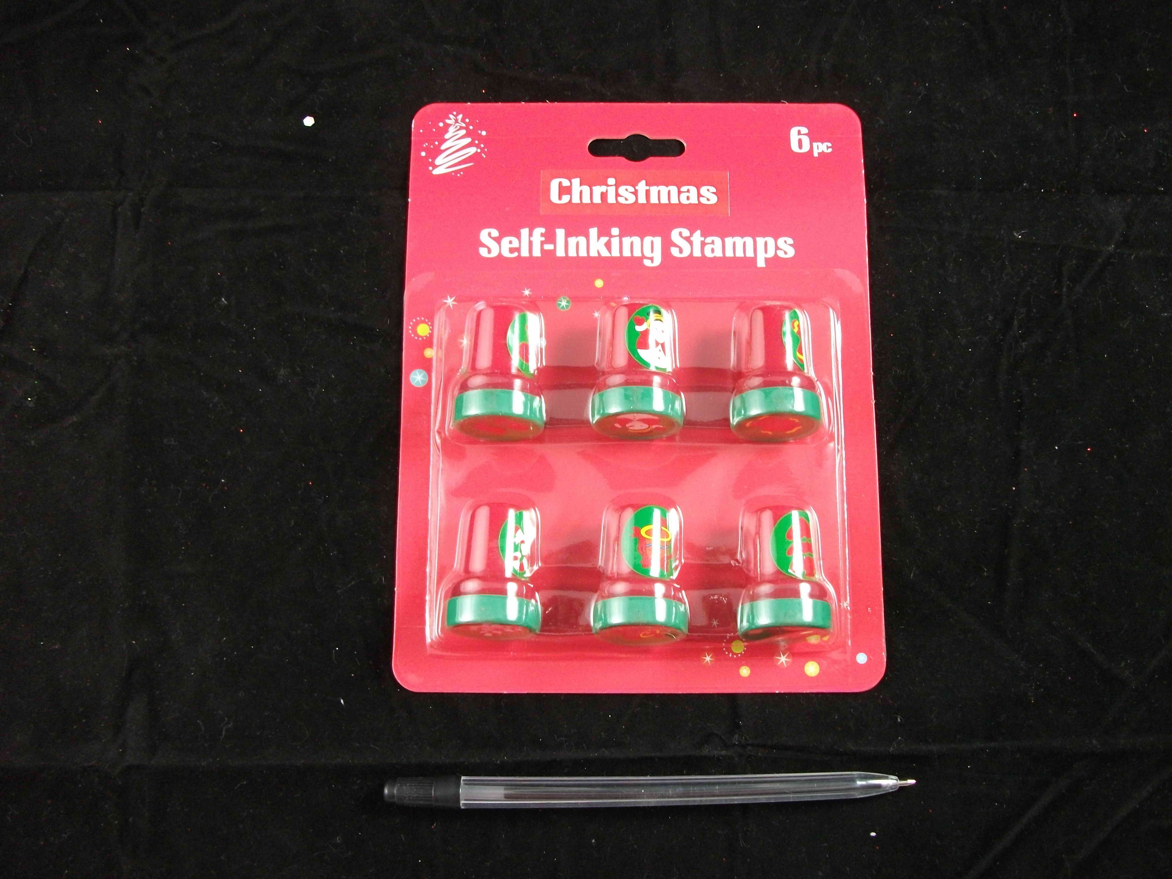 XA3731,XMAS SELF-INKING STAMPERS 6PC
