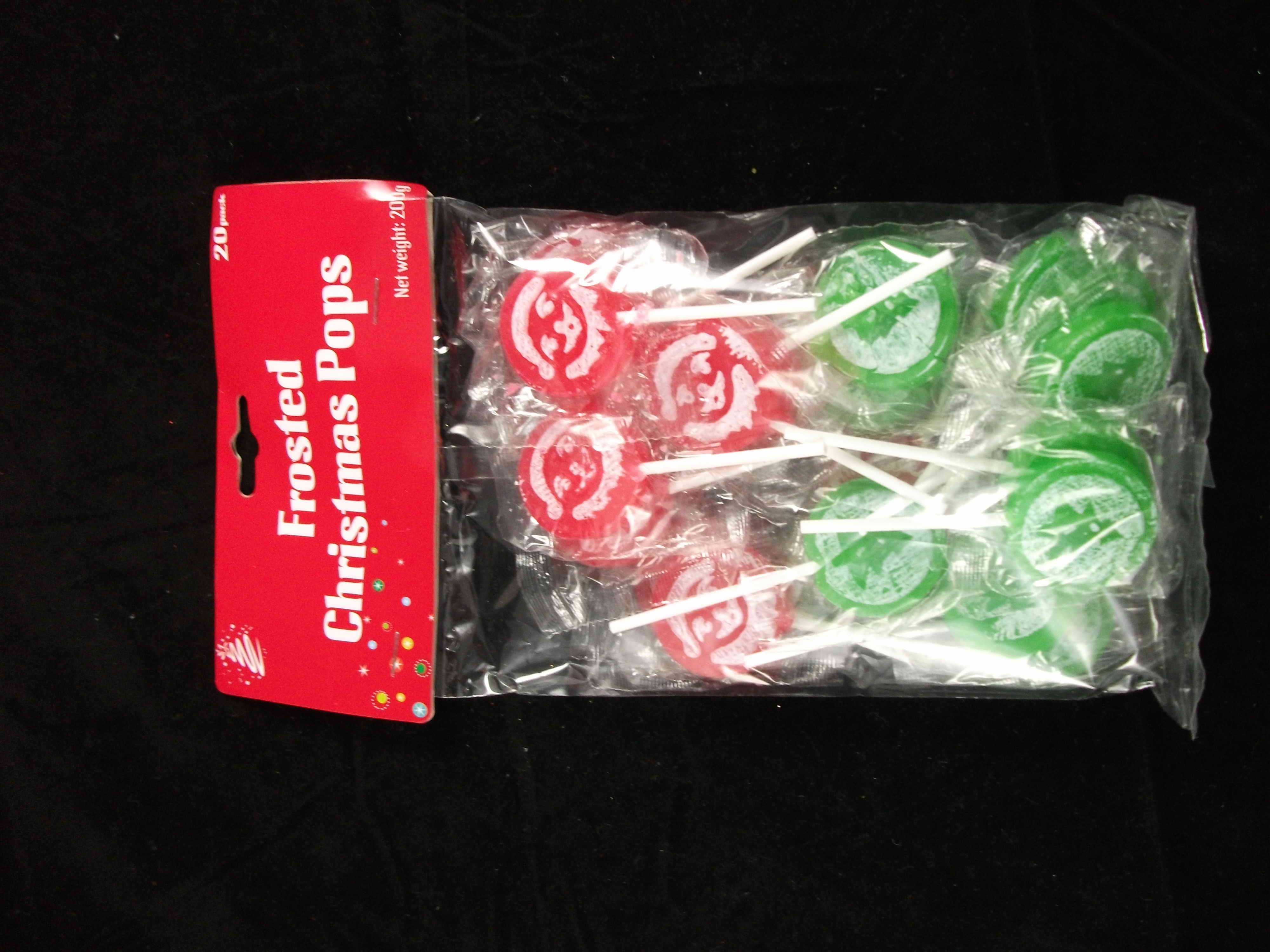 XMAS LOLLIPOPS FROSTED 200GM