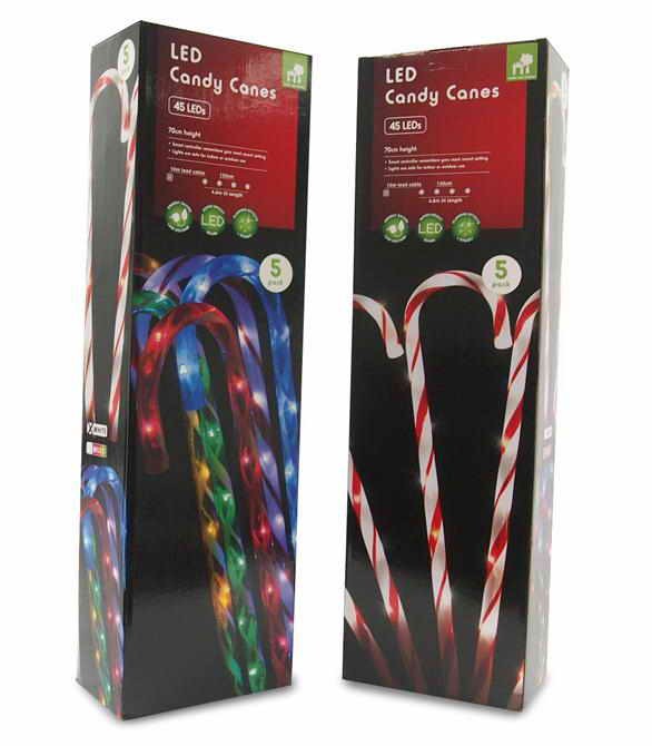 19X45, XA4792, LED CANDYCANE 5pc WHT/MULTI