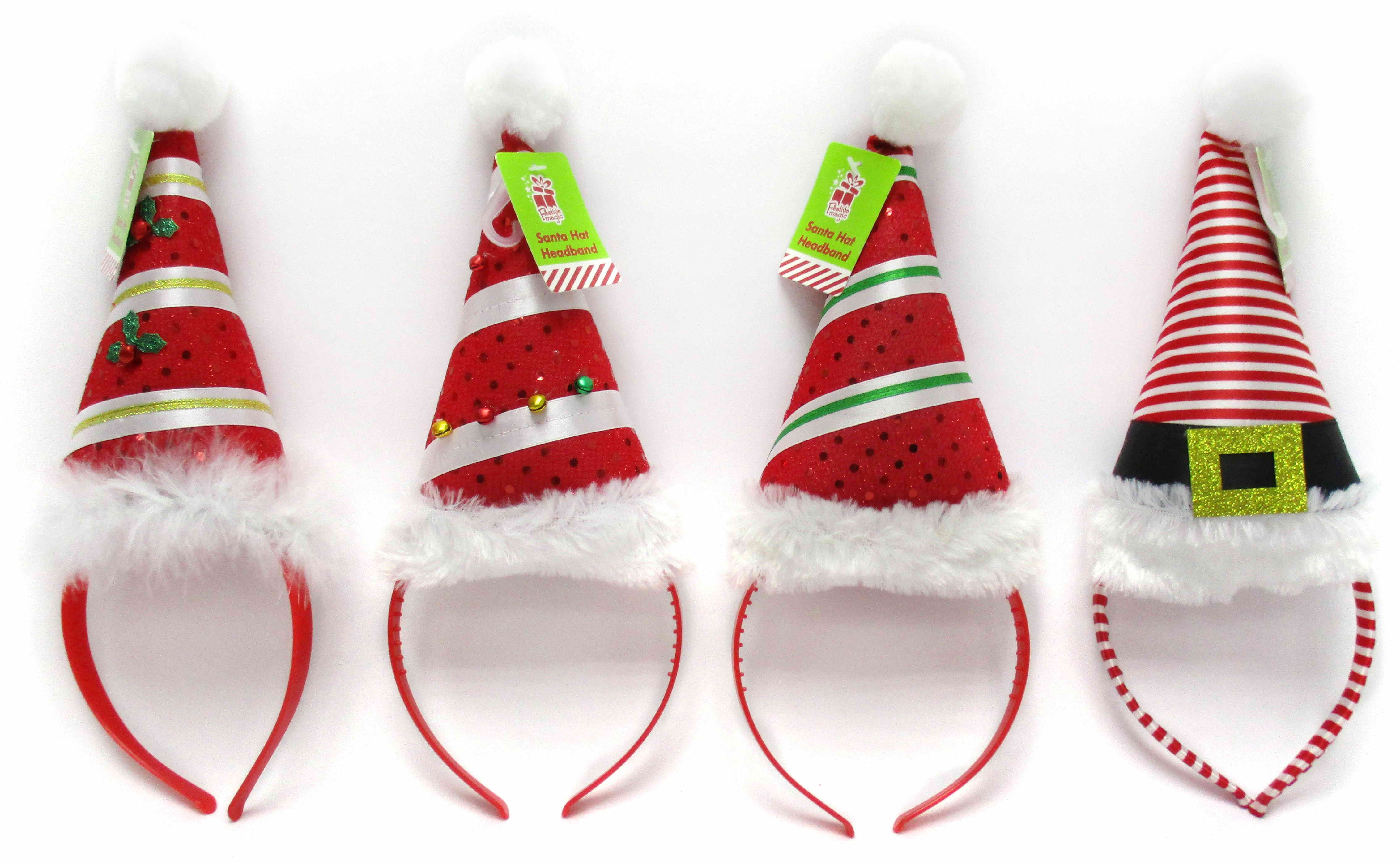  SANTA HAT HEADBAND 4ASST 
