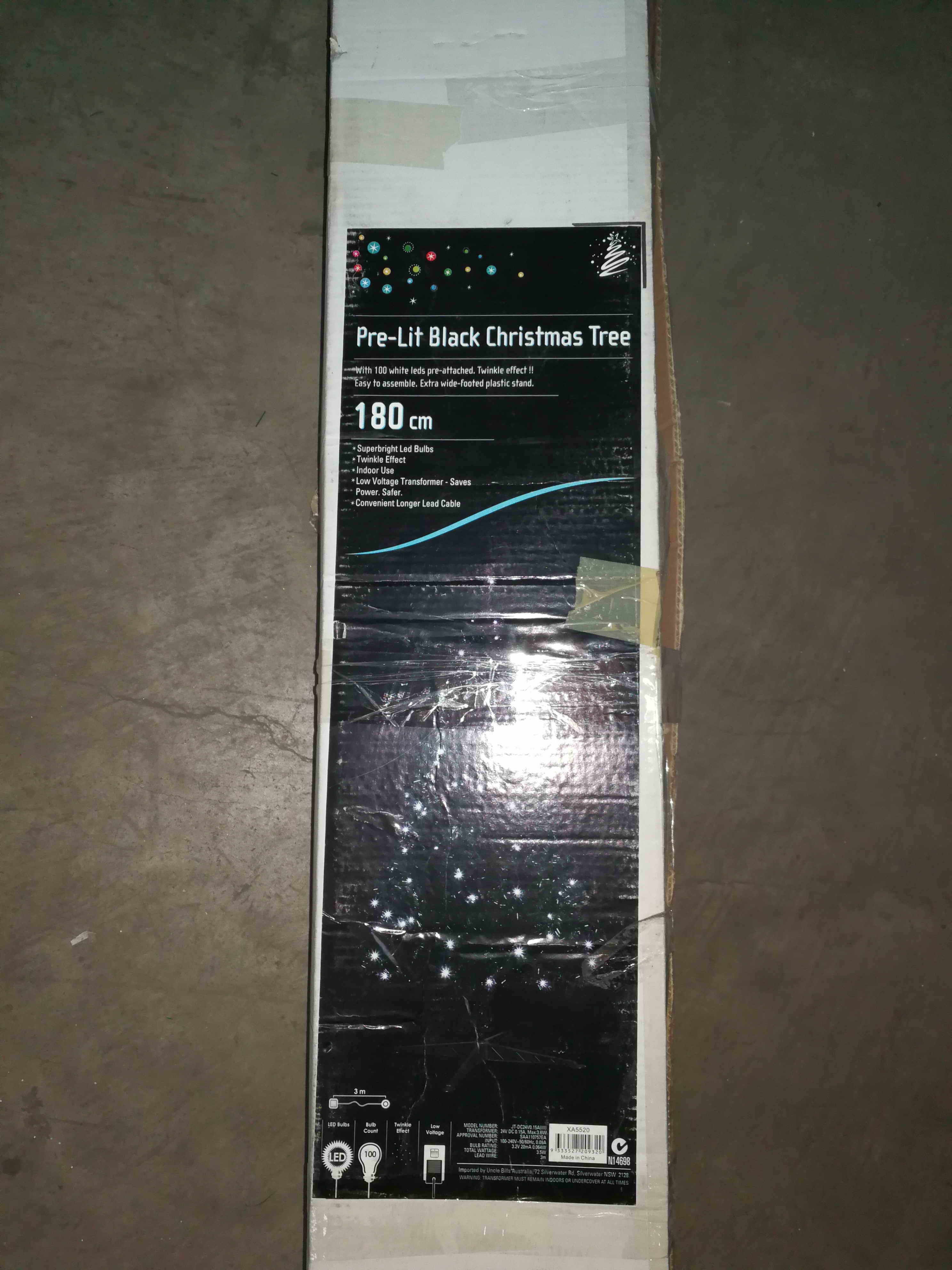 XM LIT TREE 1.8M BLK 100W LED
