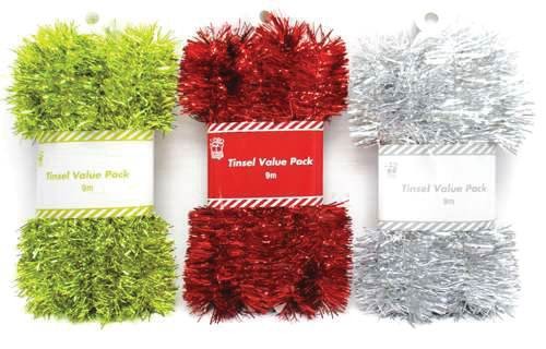 TINSEL BULK PACK 9m 6cm 2ply