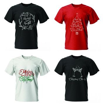 25X17, XA6494H, T-Shirt Christmas Ladies Asst