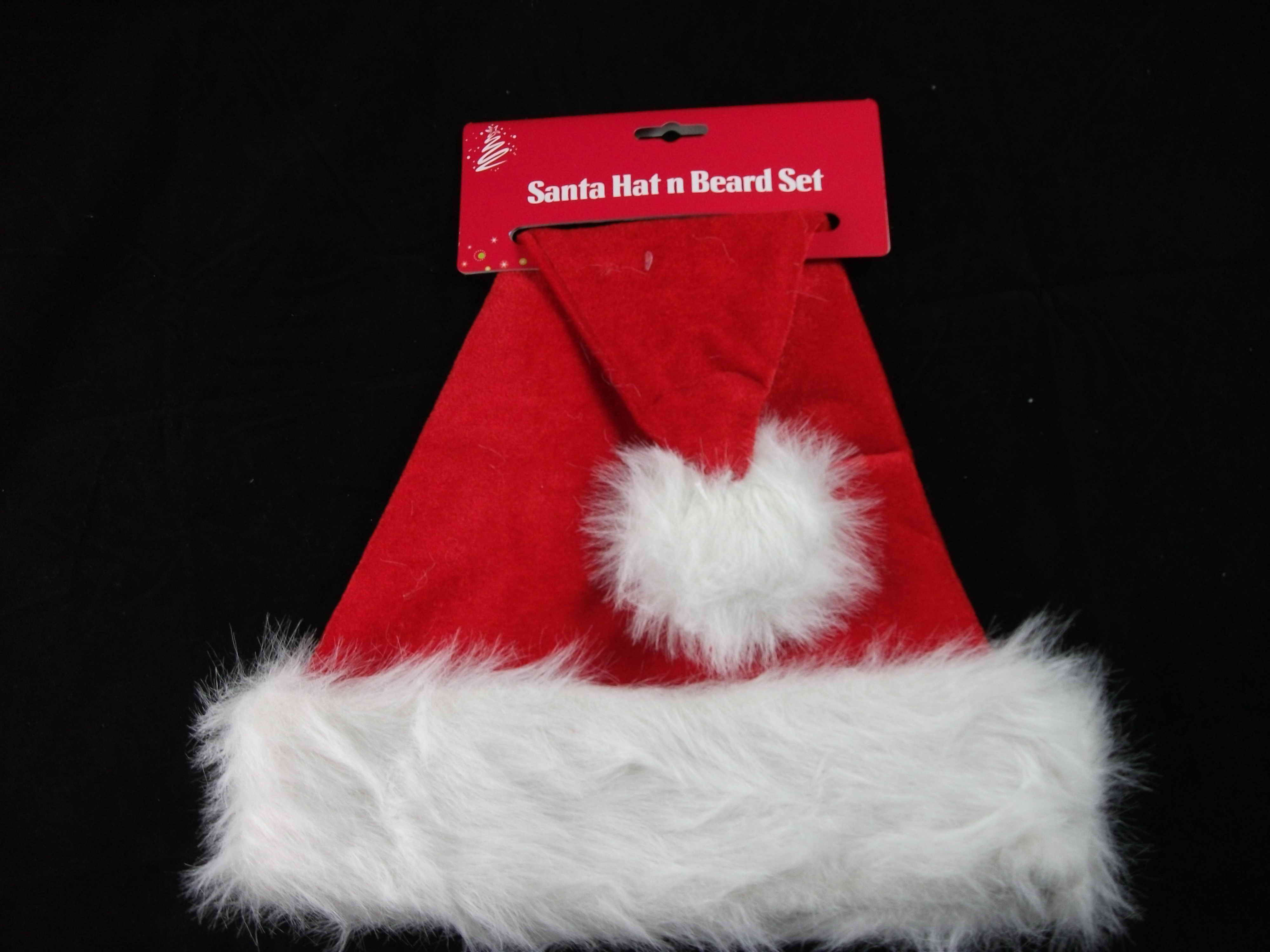 SANTA HAT WITH BEARD VELVET