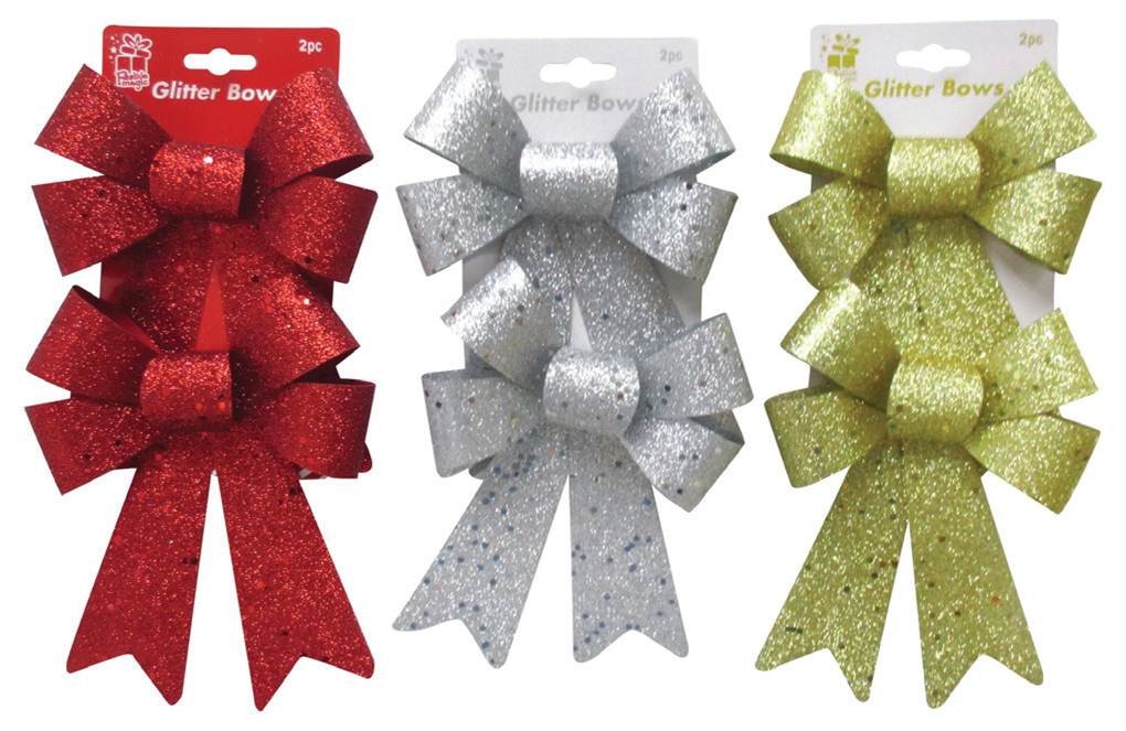 BOW GLITTER SEQUINS 2pk MED