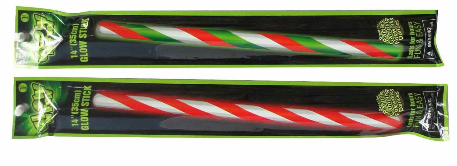 GLOW CANDY CANE STICK 35cm