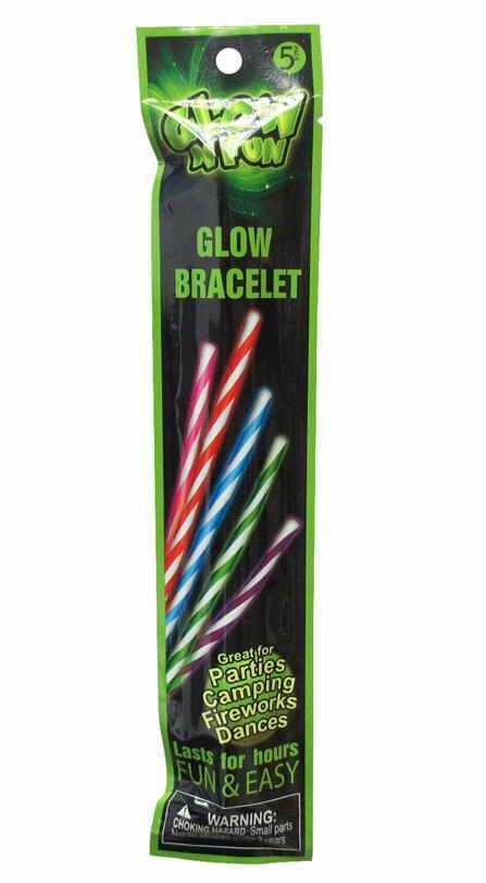 GLOW CANDY CANE BRACLETS 5pk