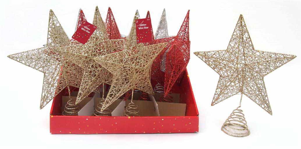 GLITTER STAR TOPPER 25cm PDQ