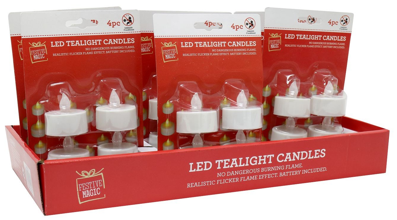 20X8, XA7578, T/LITE CANDLE LED FLICKER 4pc