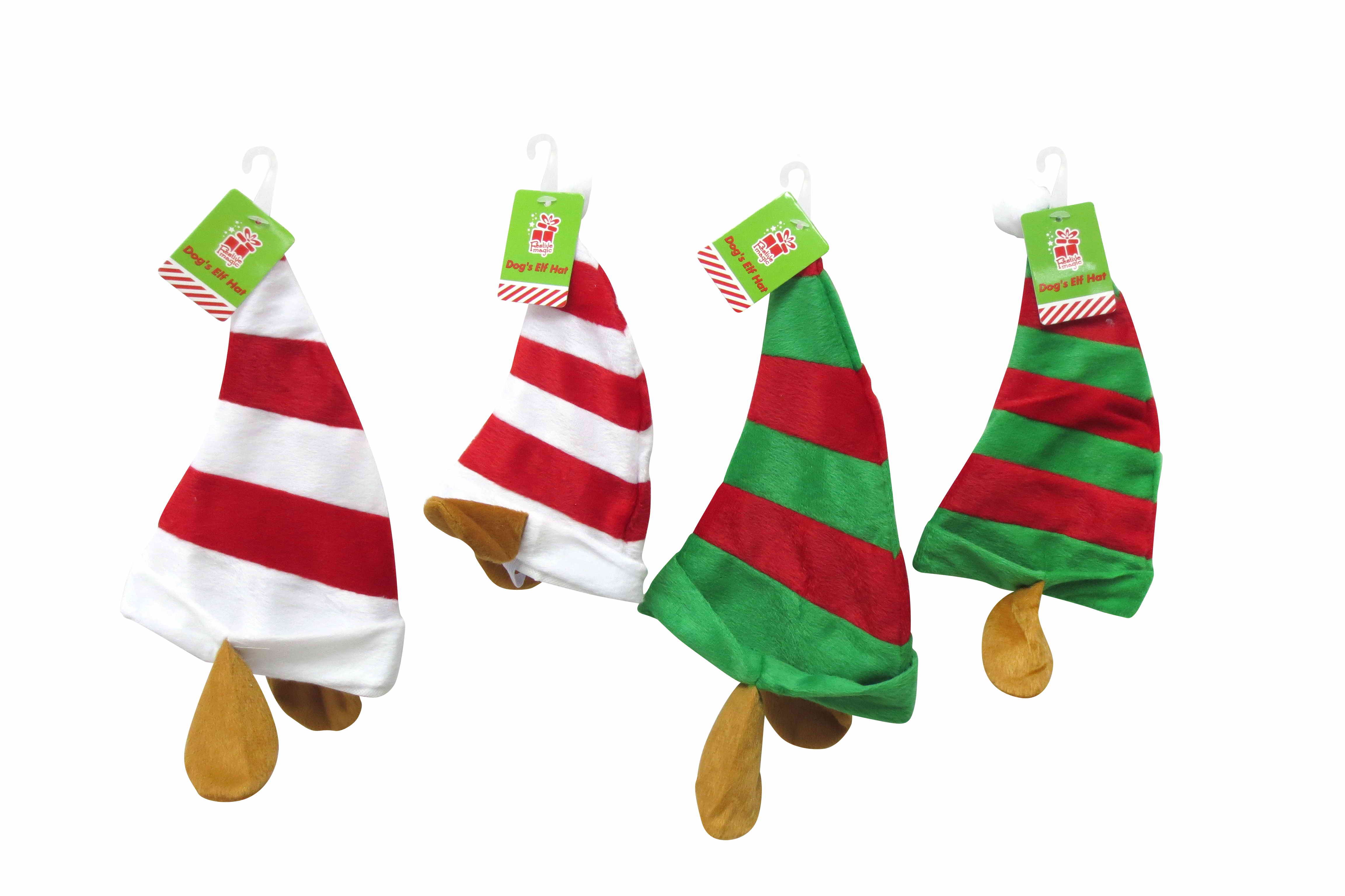  DOG ELF HAT PLUSH 2 COL 2 size 