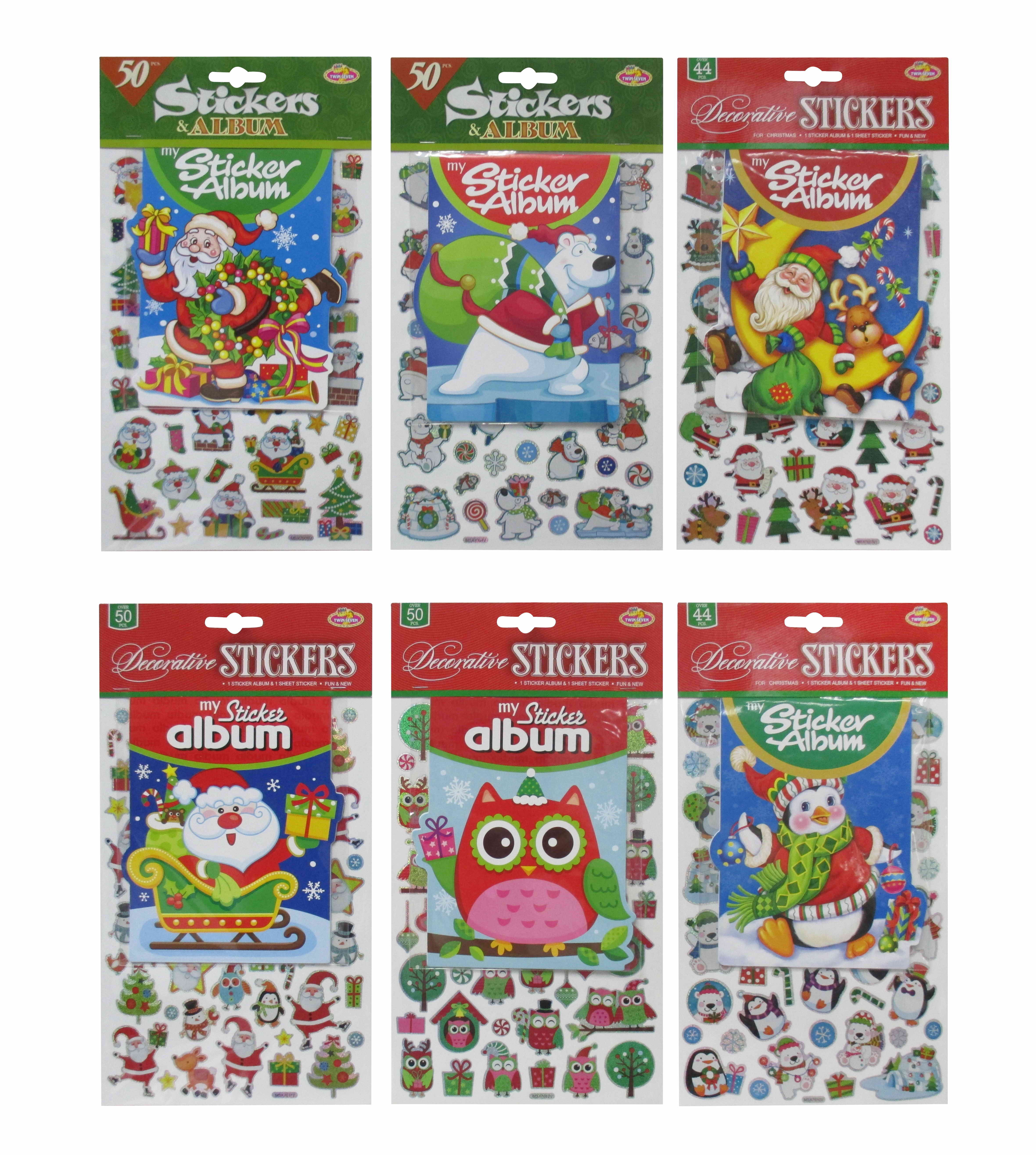  XMAS STICKER ALBUM LASER 6ASST 