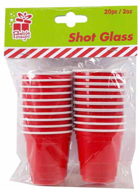 SHOT GLASS 20pc 56mL RED