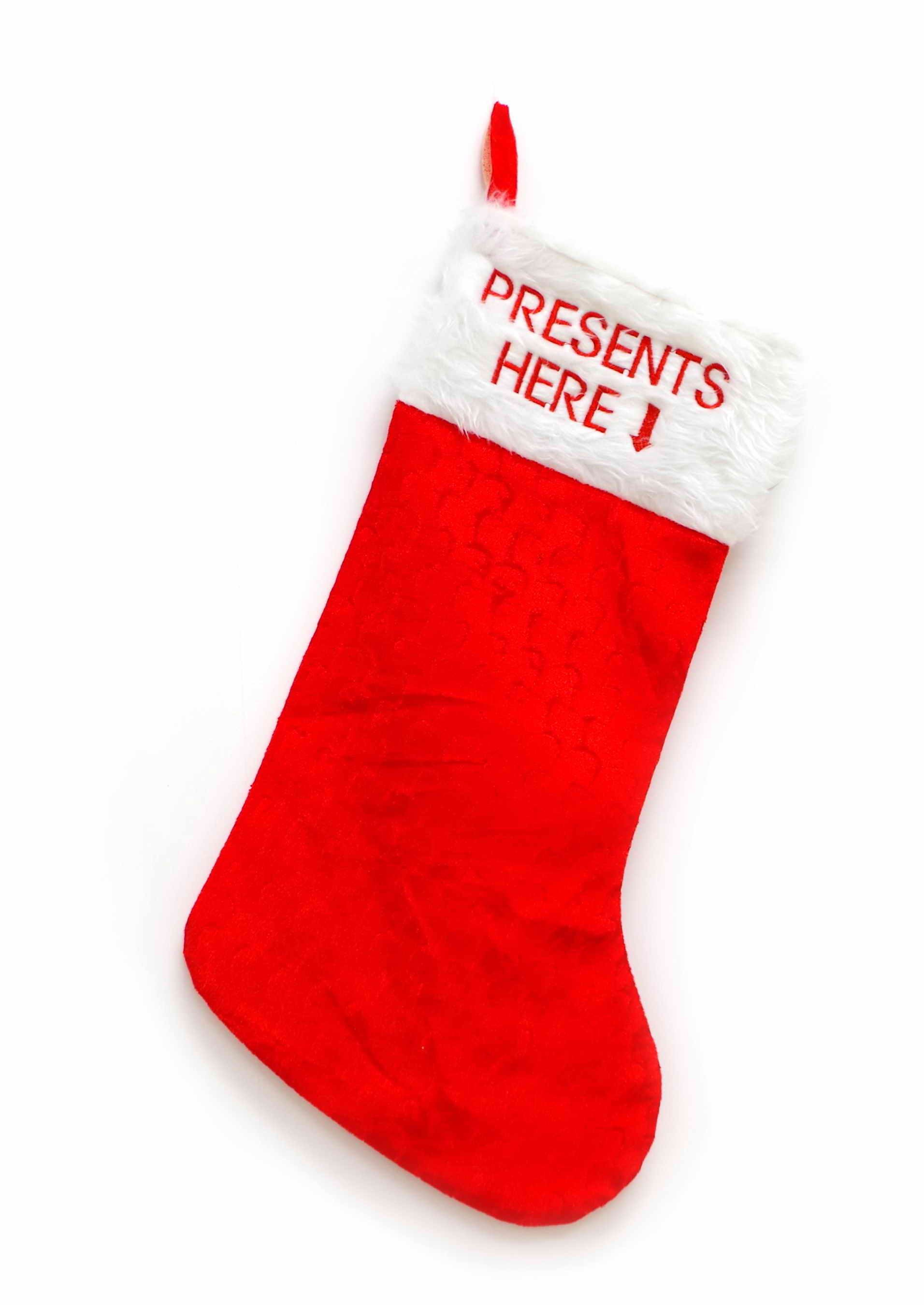 STOCKING PRESENTS HERE 55cm