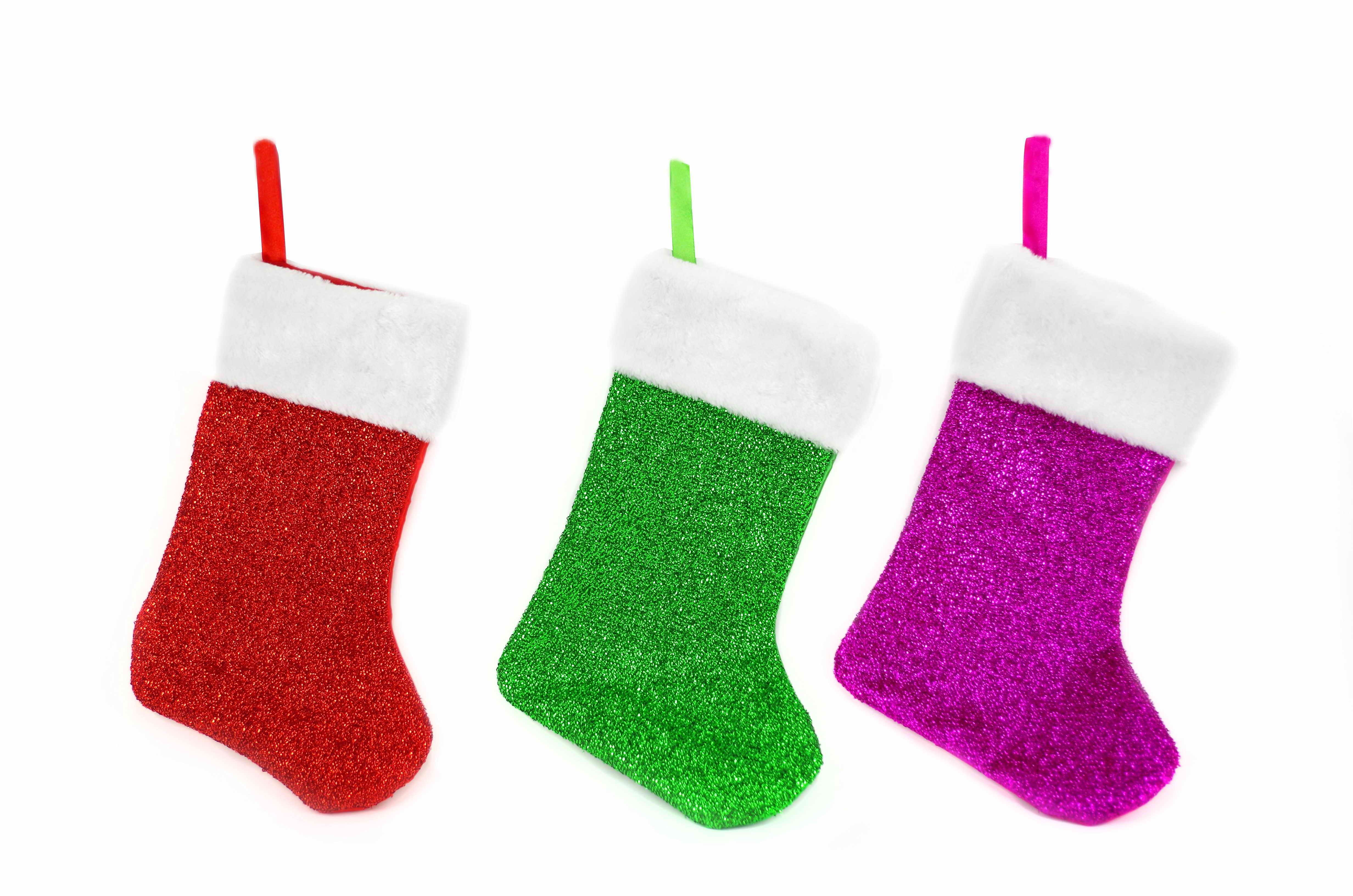STOCKING TINSEL/SATEEN W/PLUSH