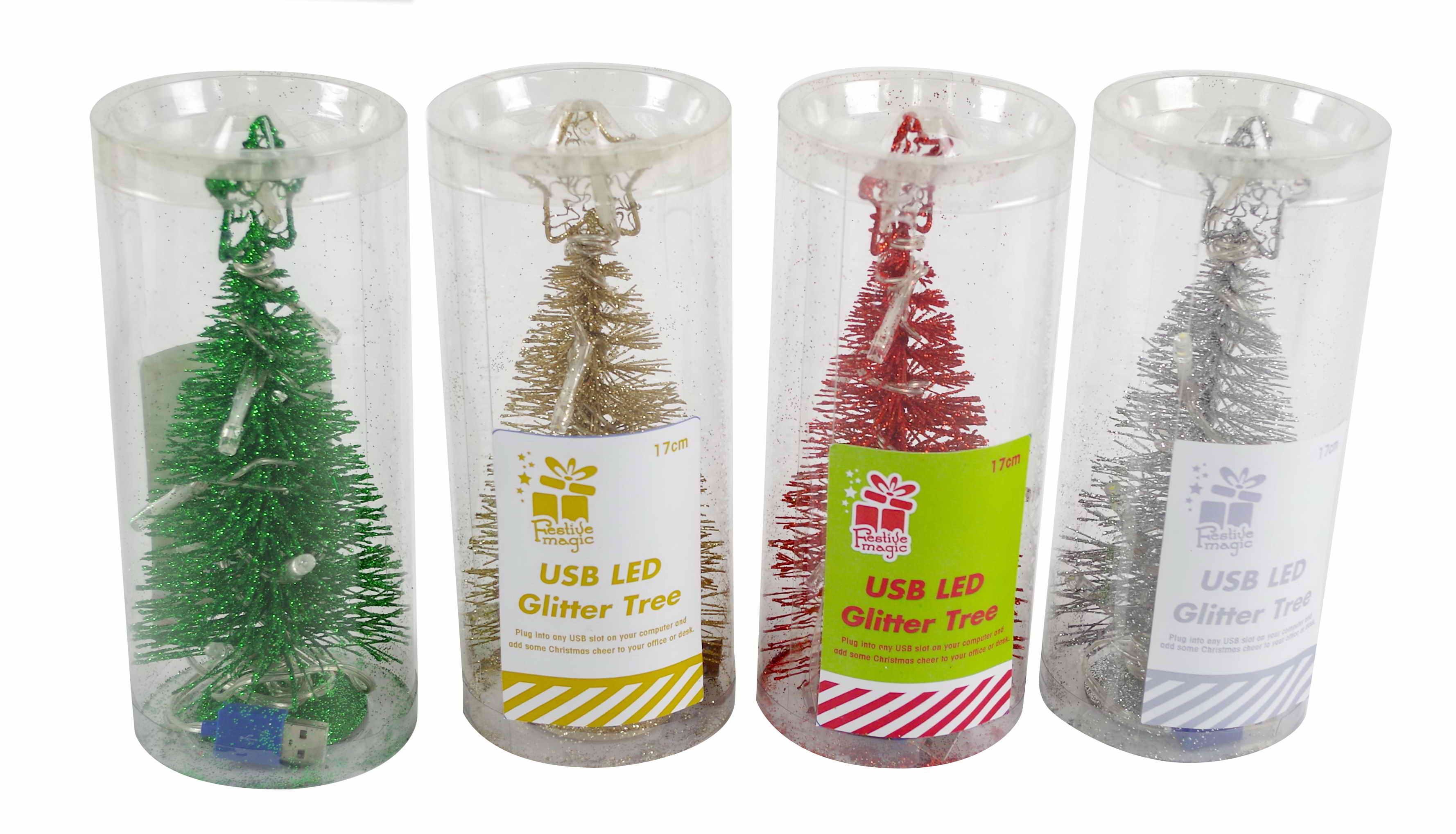 USB TREE 17.5cm 10L GLITT 4ASST