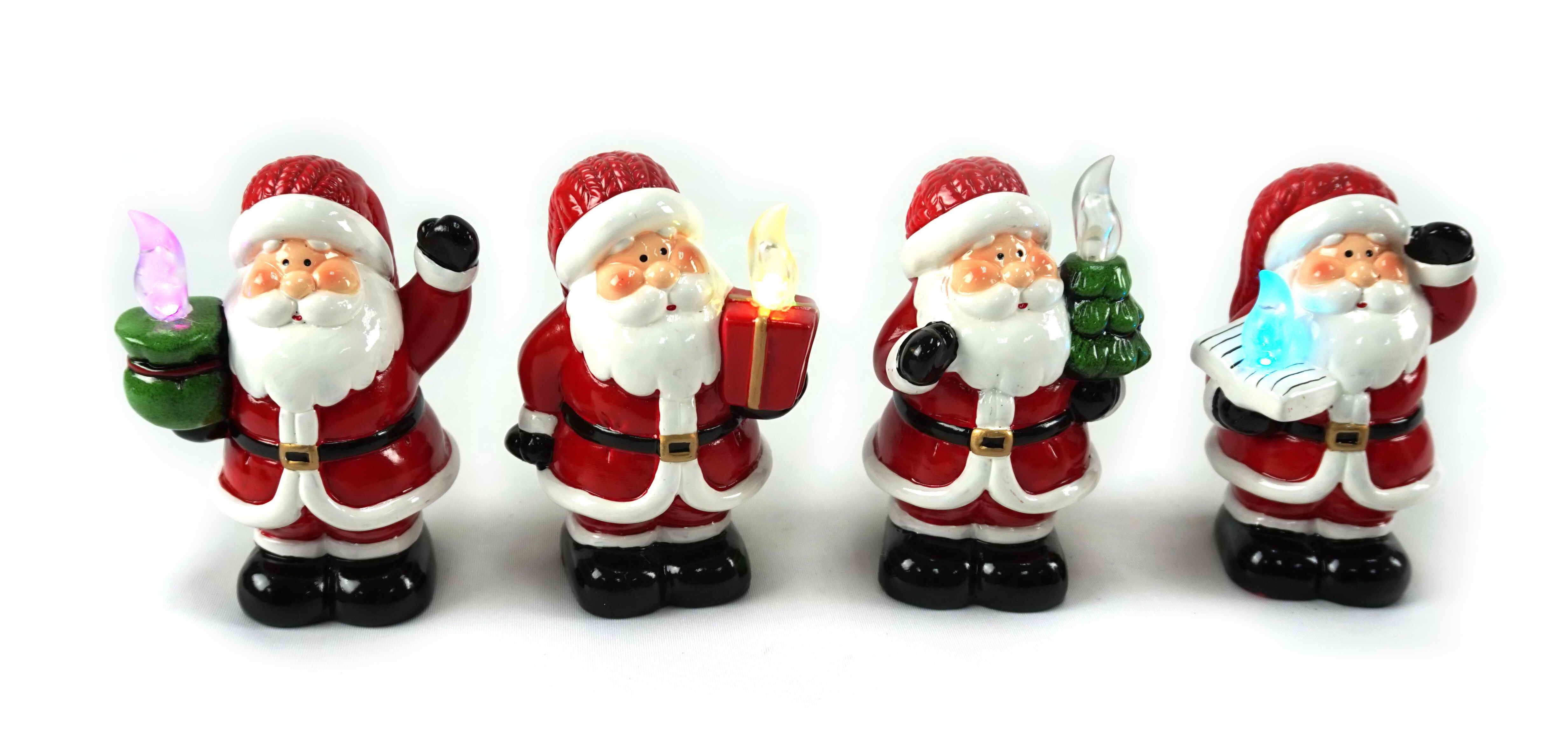 RESIN SANTA LED CANDLE COL CHANGE