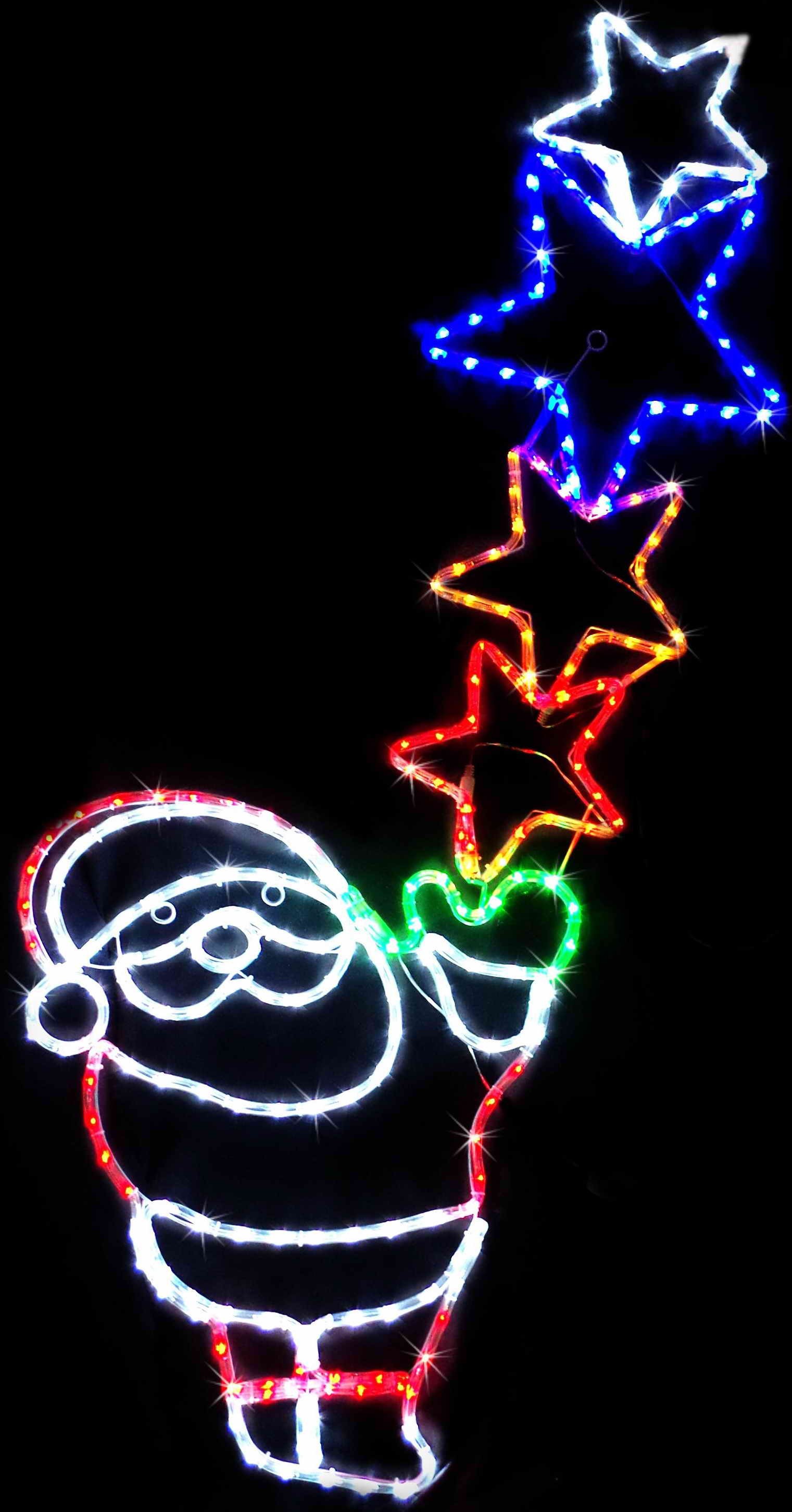 LED RLIGHT SANTA BALANCE W/4 STARS