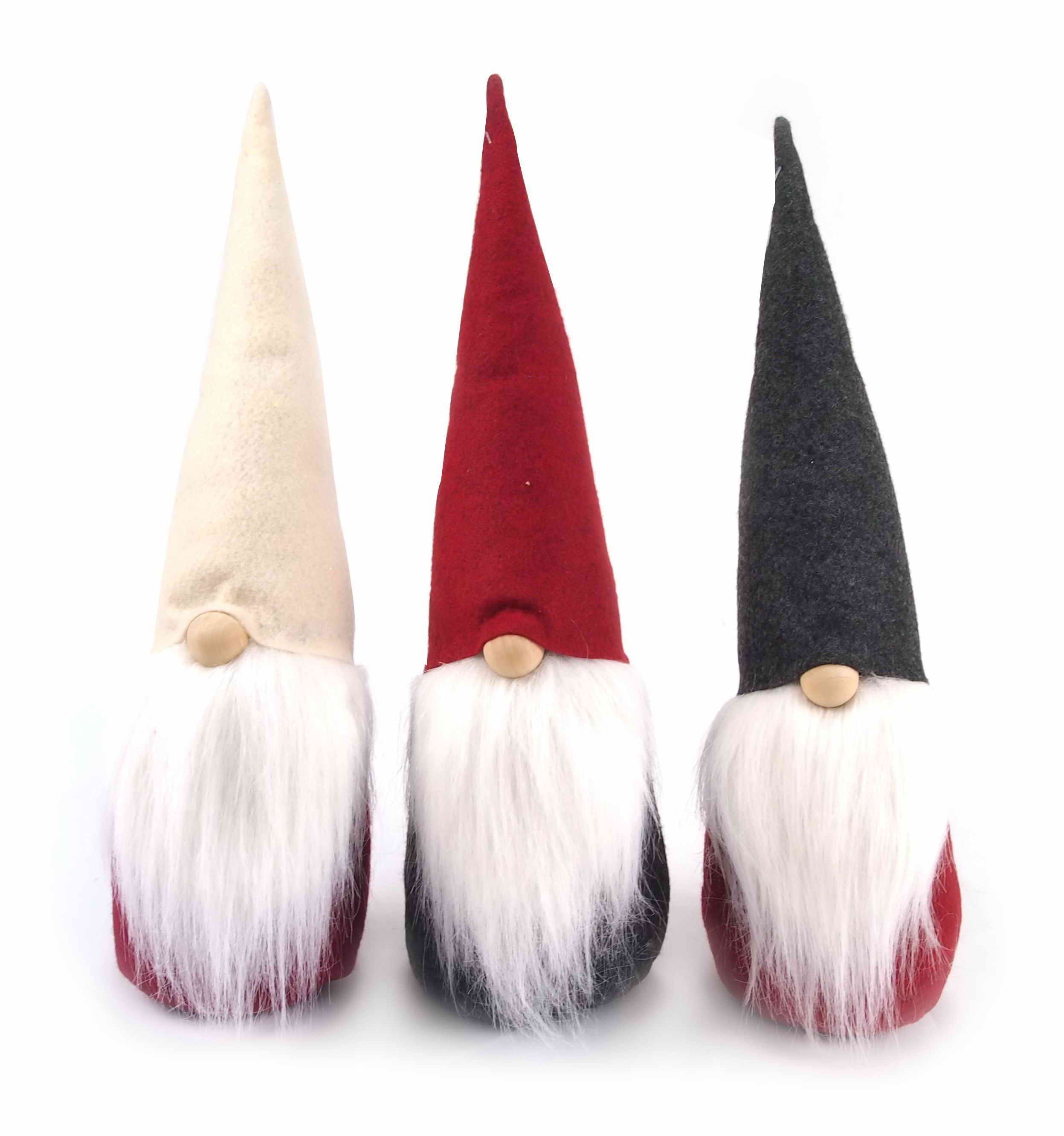  HAIRY SANTA 3ASST FELT 40cm 