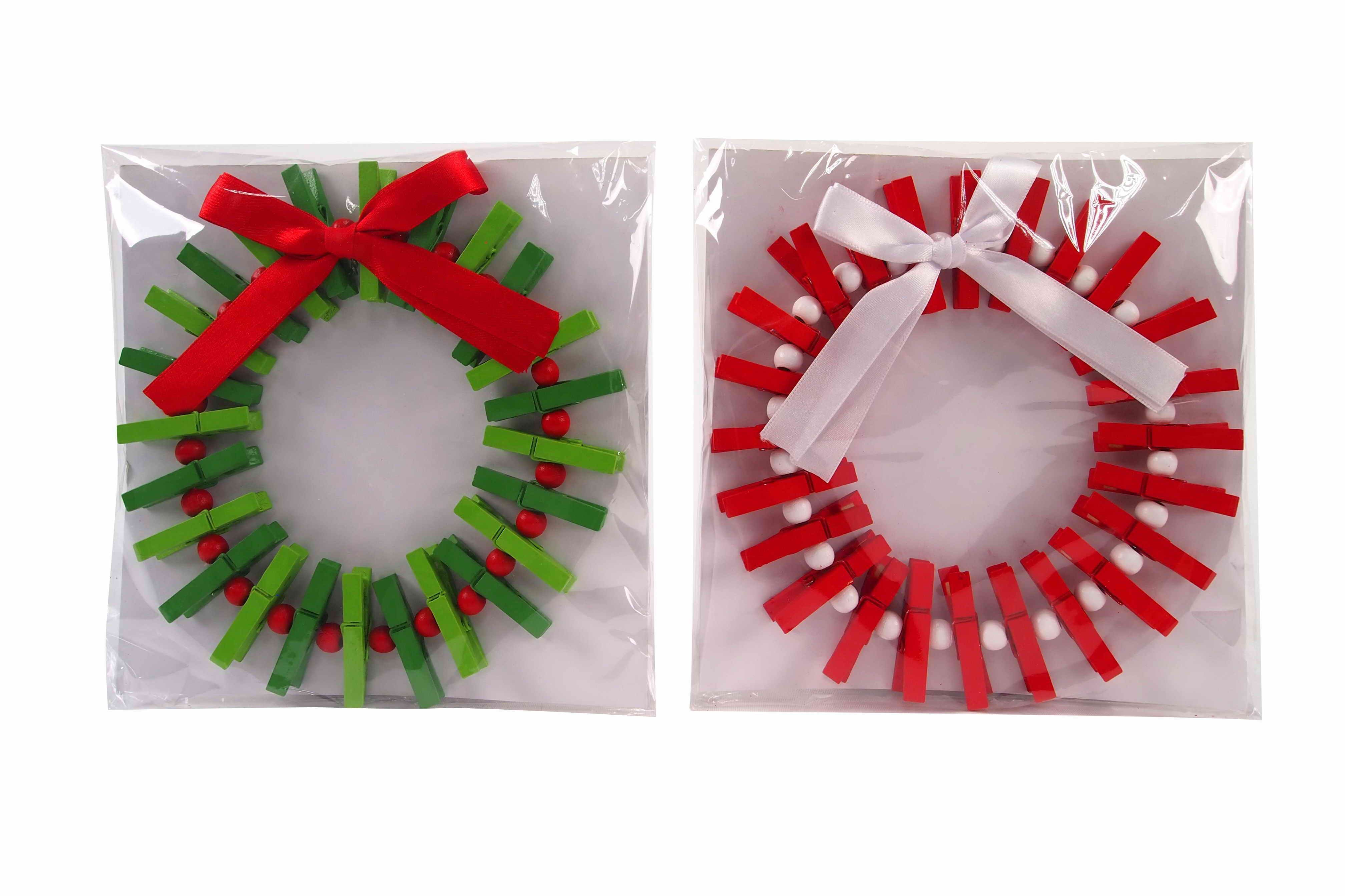  WREATH CARD PEGS 24PC 18cm 2ASST 